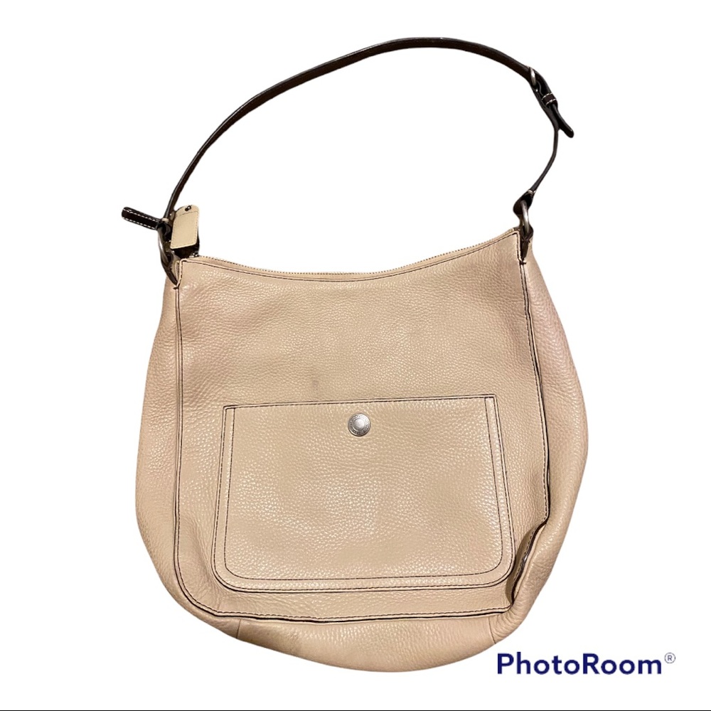 Coach cream pebbles leather purse